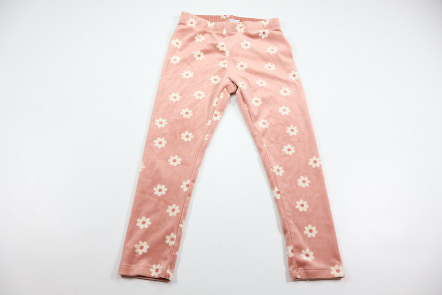 Blommiga byxor i fleece från Lindex - Storlek 104 - Rosa