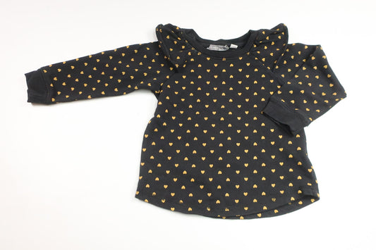 Tröja med hjärtan från Lindex - Storlek 98/104 - Svart