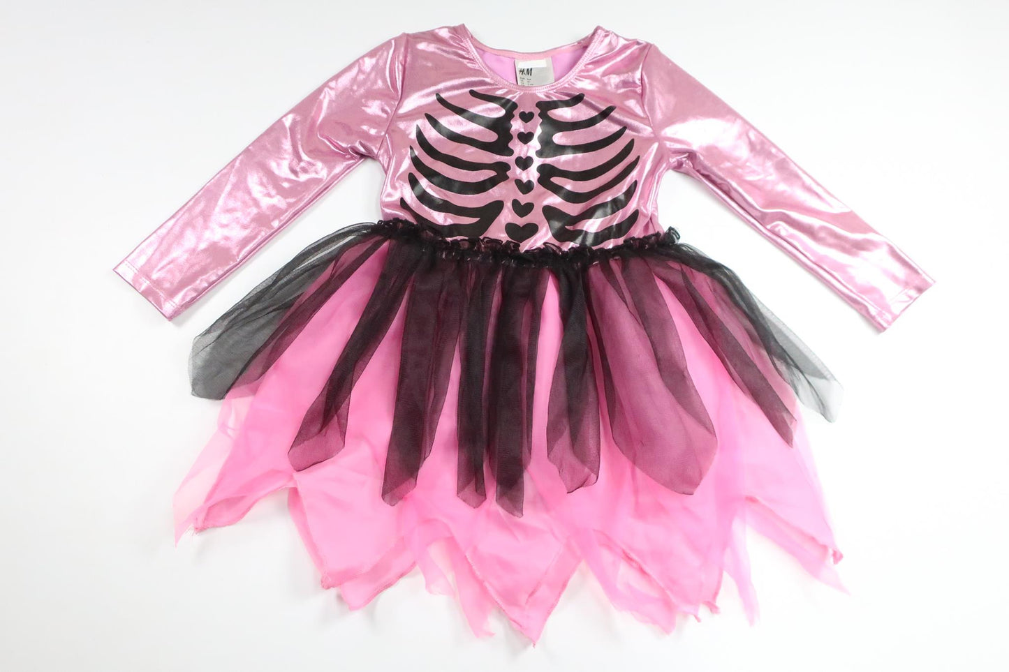 Klänning med tyllkjol "Skelett" från H&M - Storlek 104 - Rosa