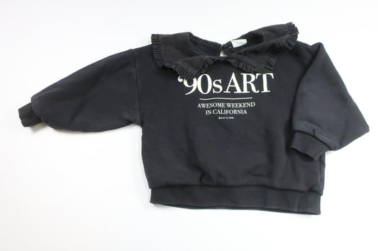 Sweatshirt med krage från Zara - Storlek 110 - Svart