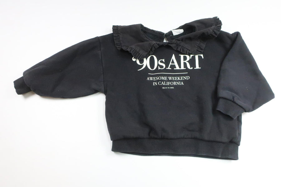 Sweatshirt med krage från Zara - Storlek 110 - Svart