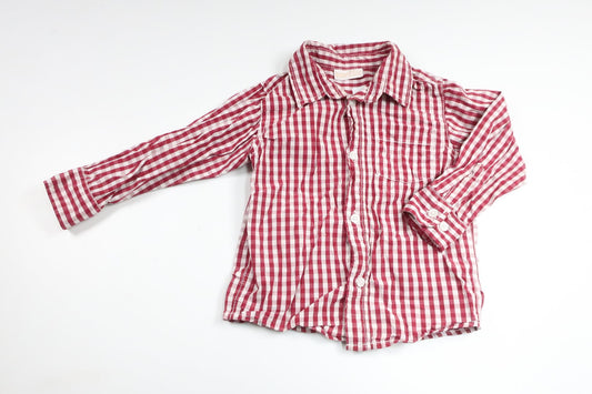 Rutig skjorta från Lindex - Storlek 80 - Röd