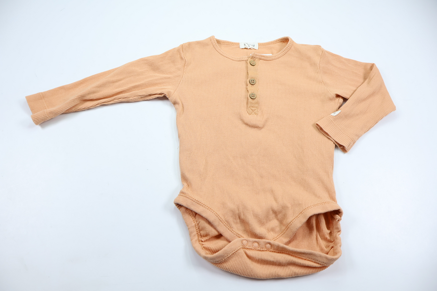 Ribbad body från Newbie - Storlek 80 - Beige
