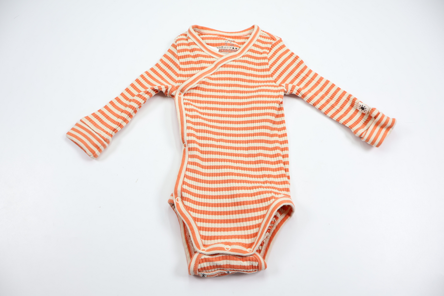 Ribbad omlottbody från Lindex - Storlek 56 - Orange