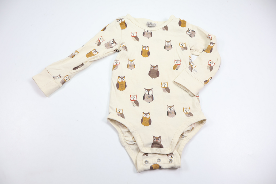 Body med ugglor från Lindex - Storlek 86 - Benvit