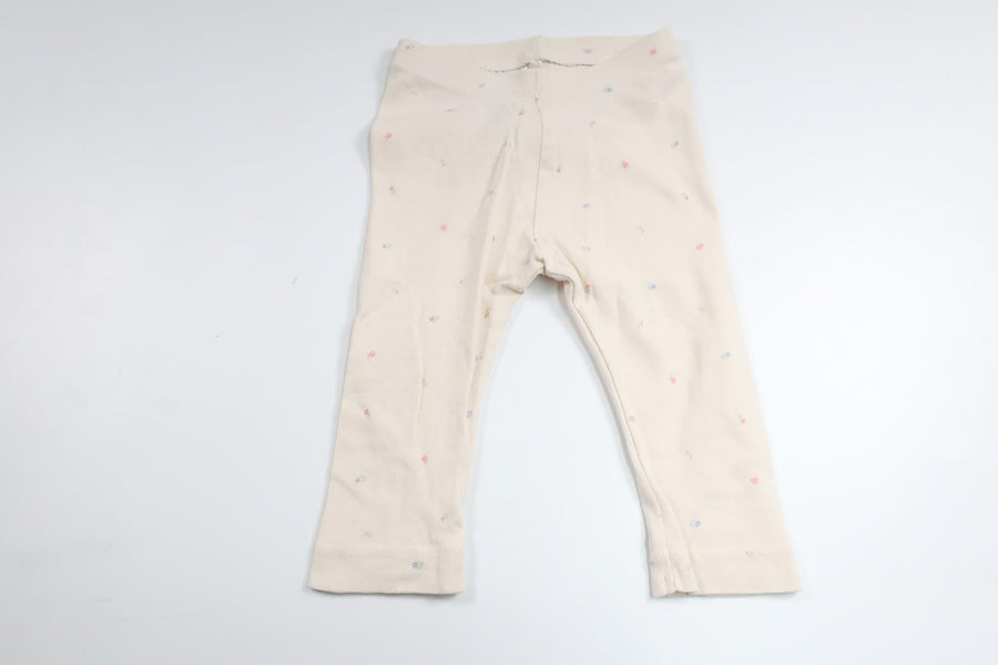 Byxor med blommor från H&M - Storlek 68/74 - Benvit