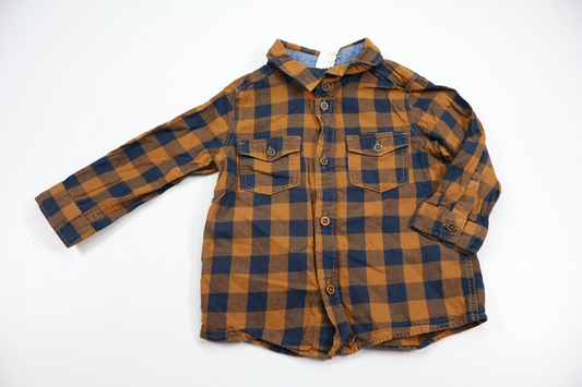 Rutig skjorta från H&M - Storlek 74 - Brun