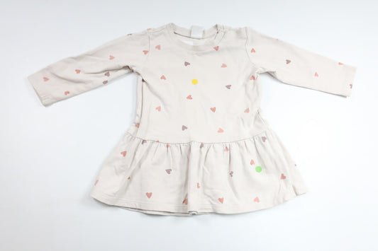 Klänning med hjärtan från H&M - Storlek 80 - Benvit