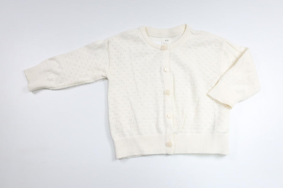 Stickad kofta från H&M - Storlek 74 - Benvit