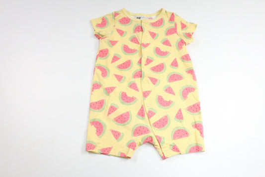 Pyjamas med frukter från H&M - Storlek 74 - Gul