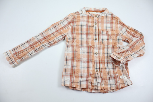 Rutig skjorta från Newbie - Storlek 104 - Beige