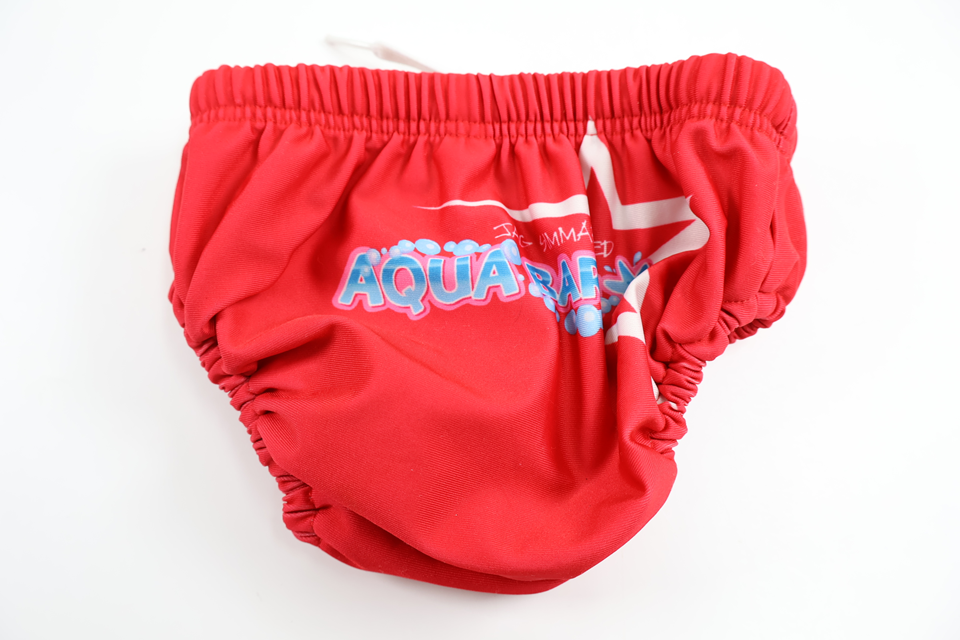 Badblöja från Aqua Barn - Storlek 74/80 - Röd