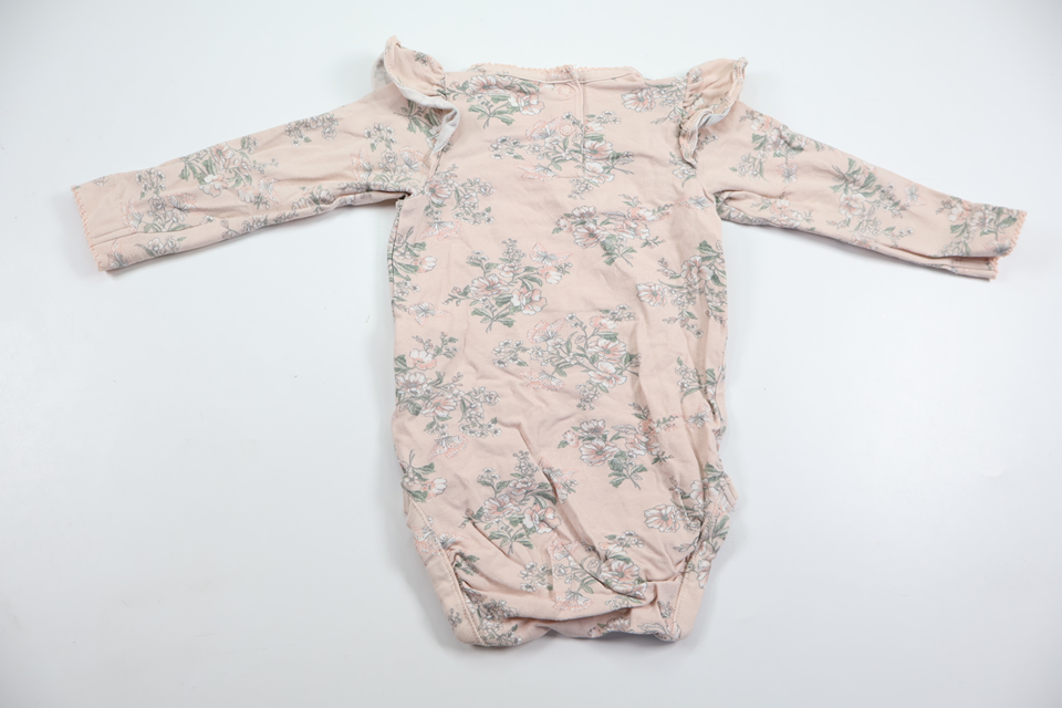 Blommig body från Newbie - Storlek 68 - Rosa