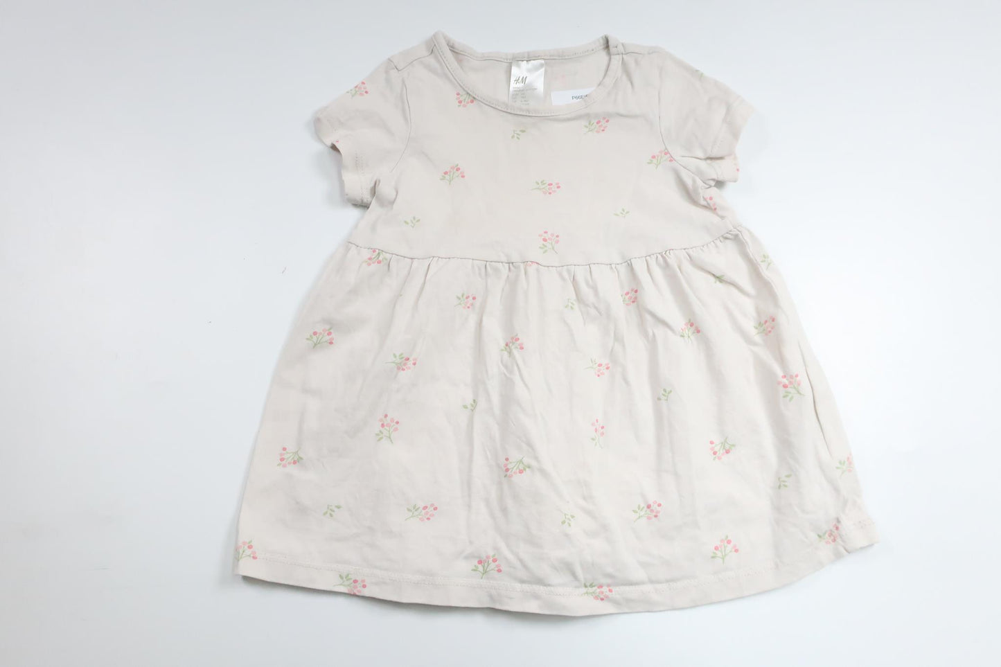 Blommig klänning från H&M - Storlek 74 - Benvit