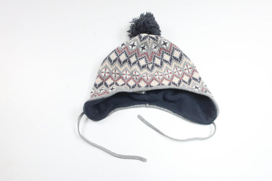 Fleecefodrad mössa med tofs från Newbie - Storlek 48/50 - Grå