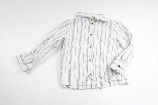 Skjorta i linnemix från H&M - Storlek 98 - Benvit