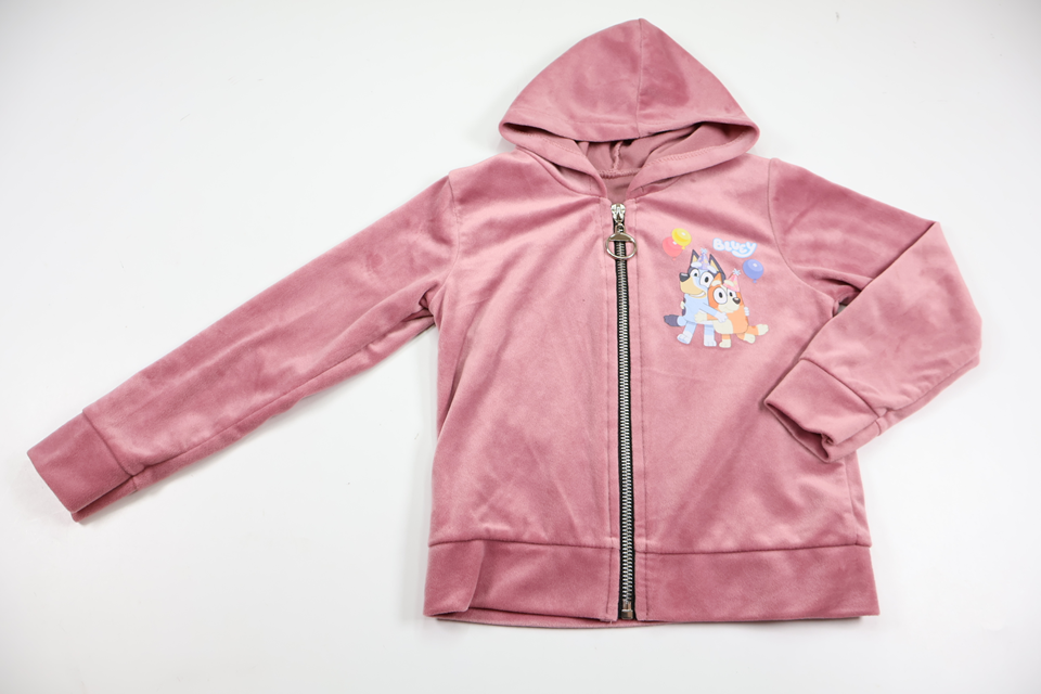 Kofta i velour med Bluey från Okänt - Storlek 104 - Rosa