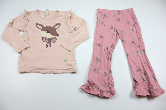 Tvådelad pyjamas från Lindex - Storlek 98/104 - Rosa