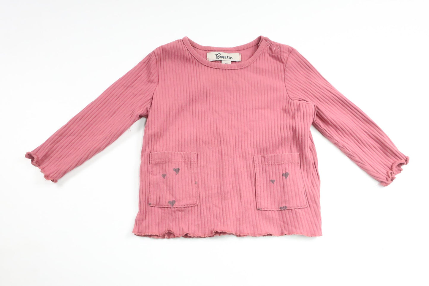 Ribbad tröja från Sweetie - Storlek 74 - Rosa