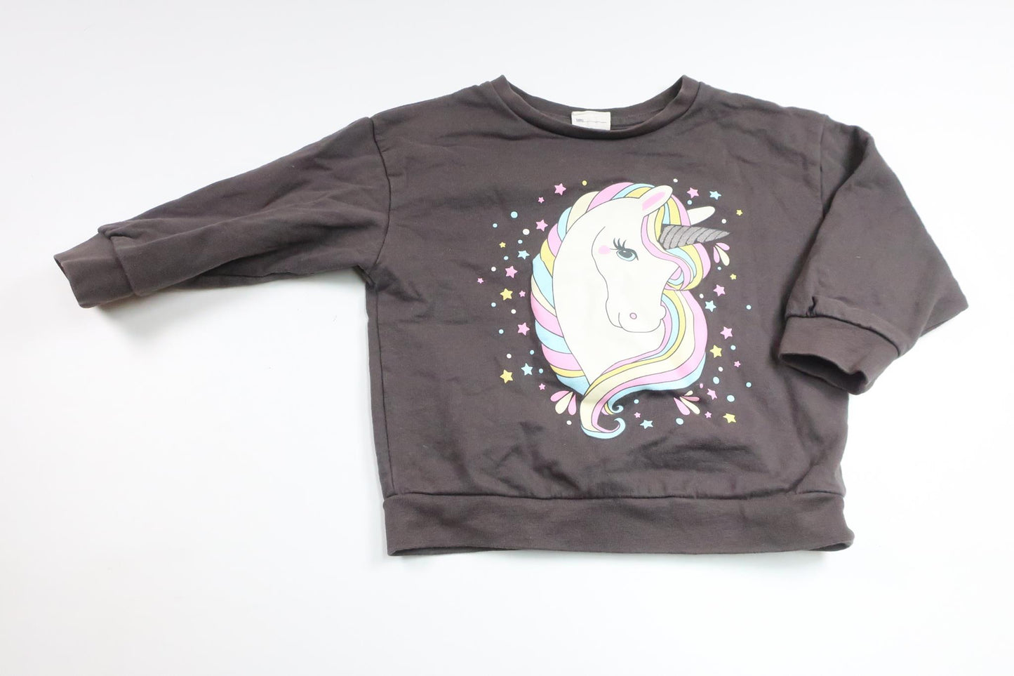 Sweatshirt med enhörning från Uniq Studio - Storlek 92 - Grå