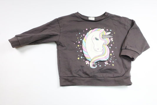 Sweatshirt med enhörning från Uniq Studio - Storlek 92 - Grå
