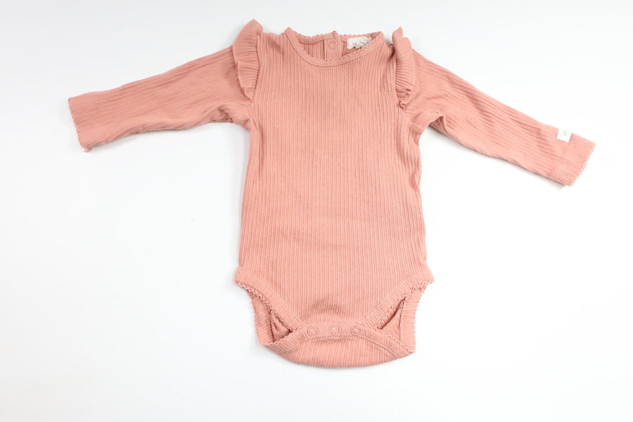 Ribbad body från Newbie - Storlek 74 - Rosa