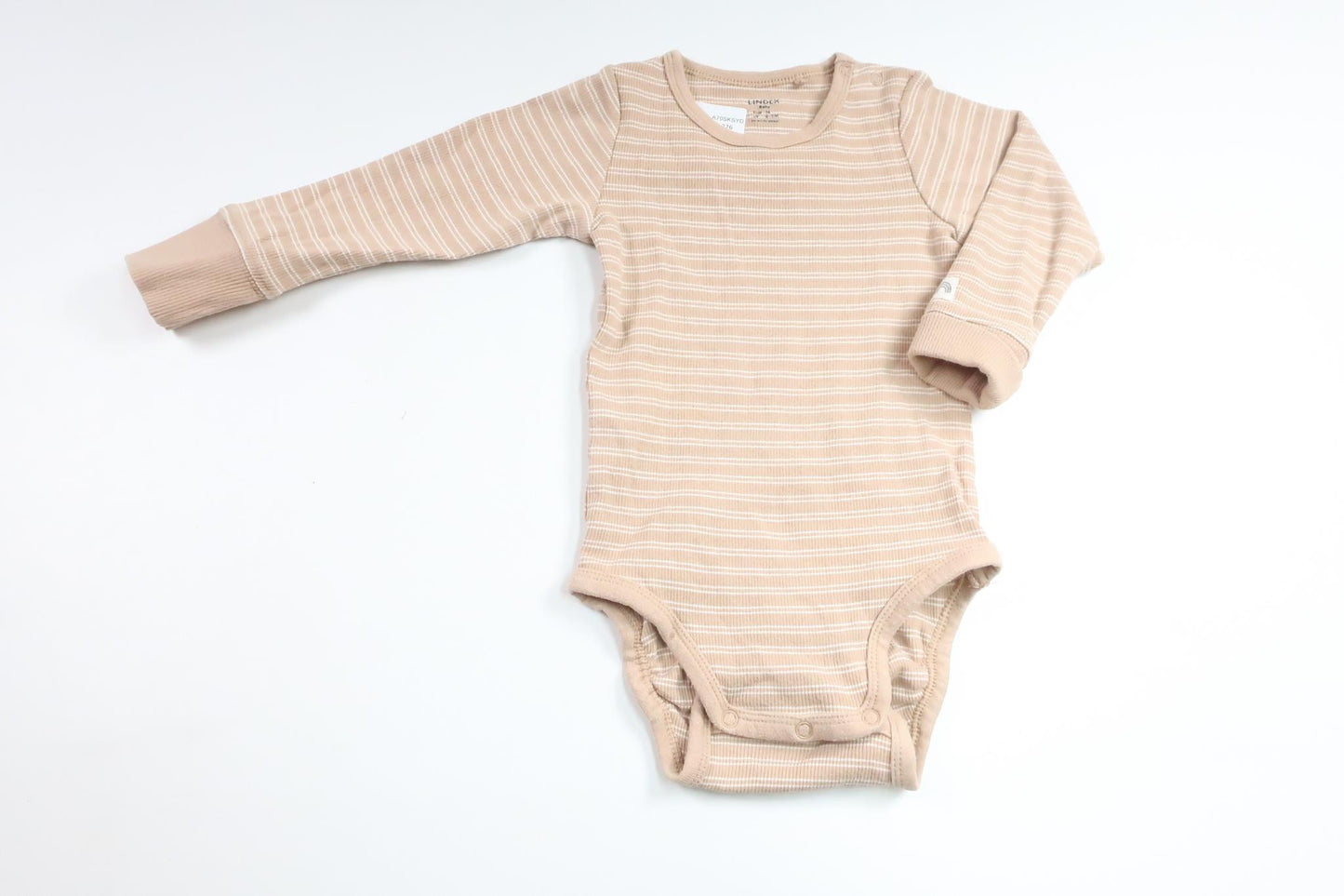 Ribbad body från Lindex - Storlek 74 - Beige