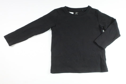 Ribbad tröja från Lindex - Storlek 98 - Svart