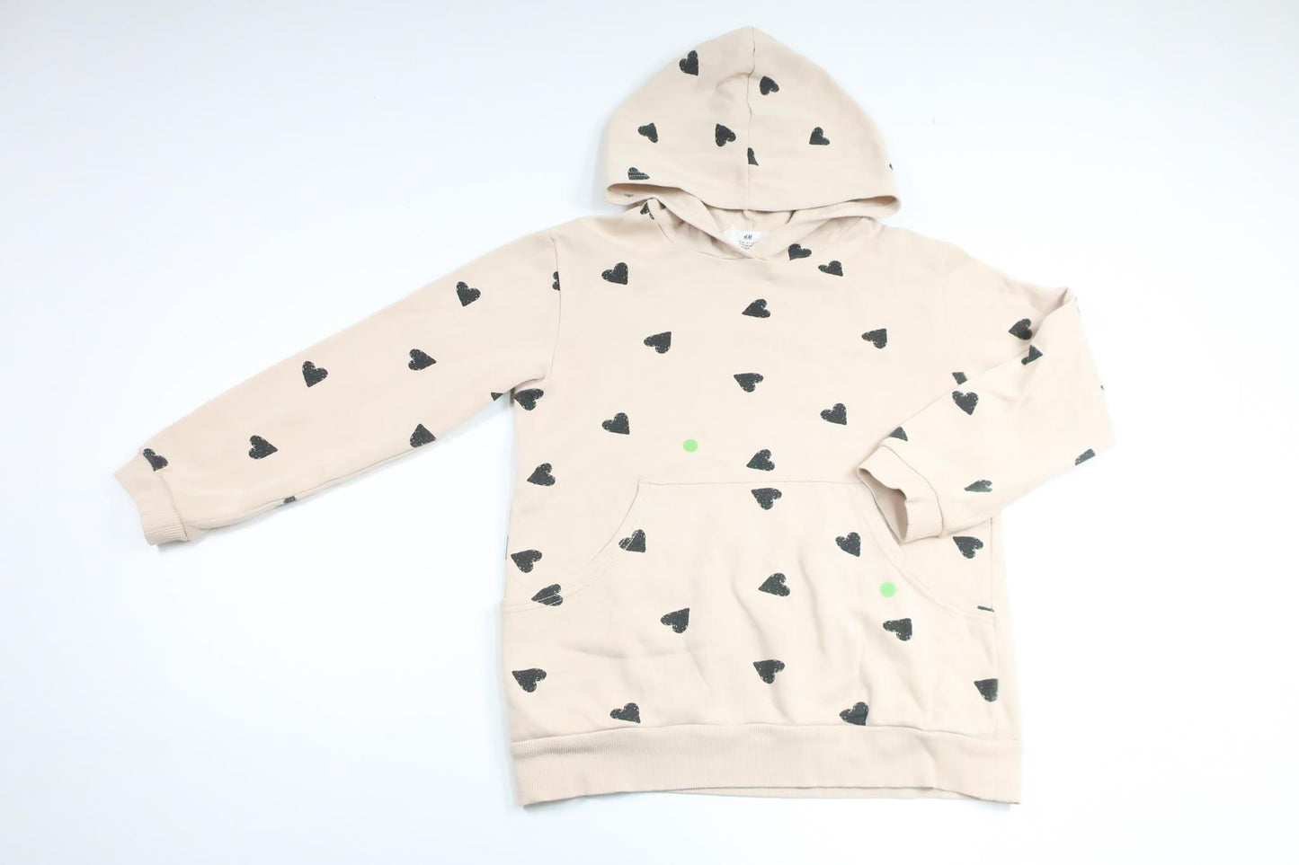 Huvtröja med hjärtan från H&M - Storlek 128 - Beige