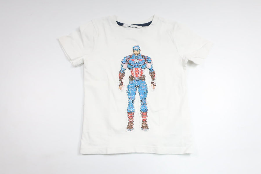 Tröja med vändbara paljetter från H&M - Storlek 104 - Vit