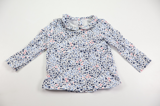Blommig klänning från Baby Club - Storlek 74 - Blå