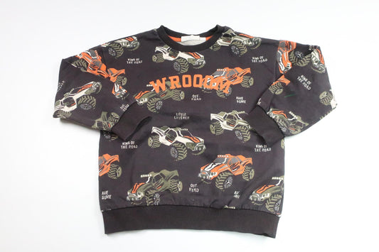 Sweatshirt med monster truck från Kappahl - Storlek 98/104 - Svart