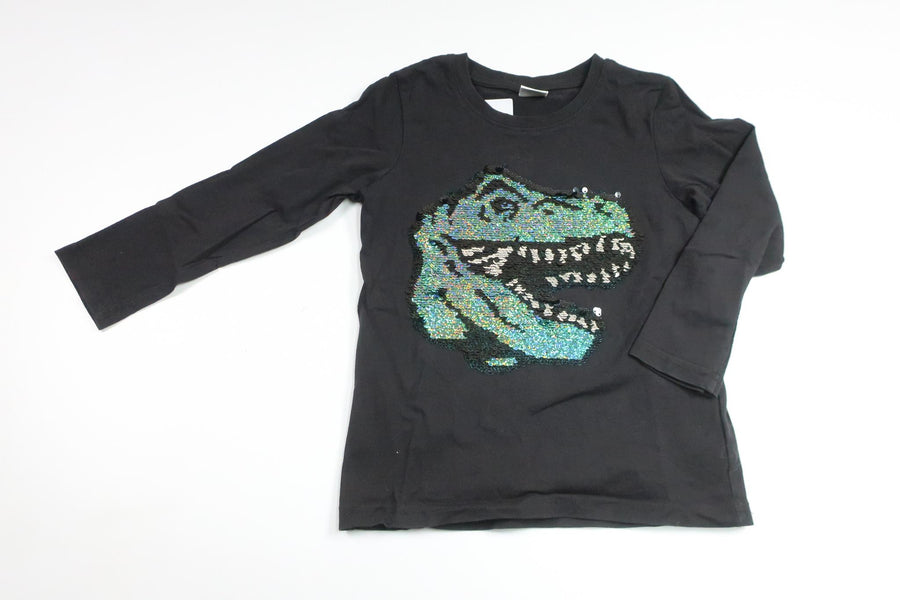 Tröja med vändbara paljetter från Lindex - Storlek 104 - Svart