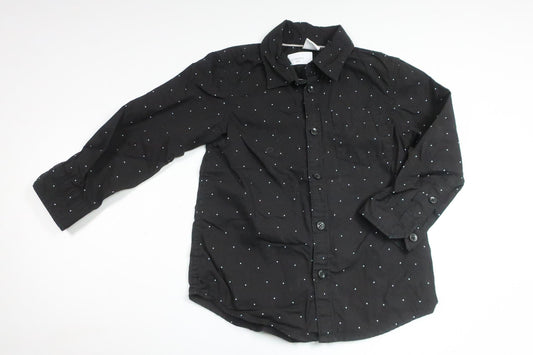 Prickig skjorta från Lindex - Storlek 104 - Svart