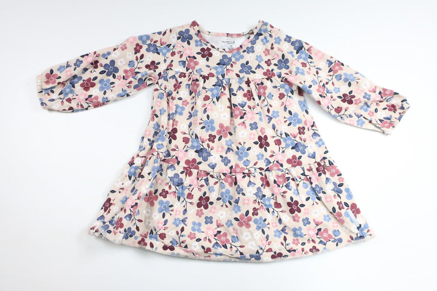 Blommig klänning från Polarn o. Pyret - Storlek 74 - Beige