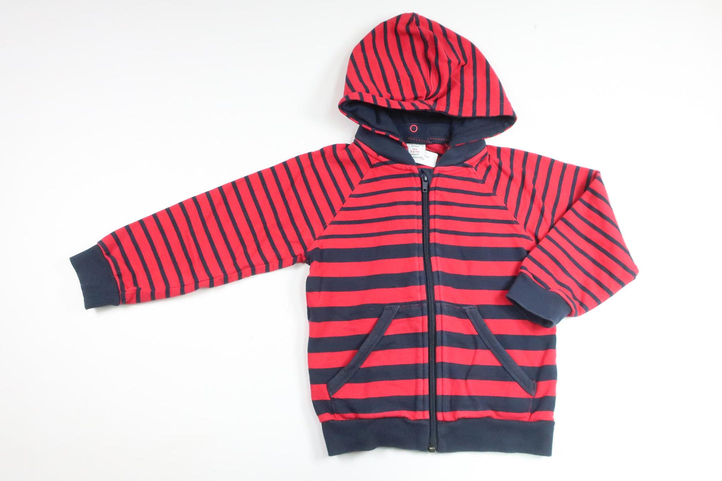 Randig munkjacka från Polarn o. Pyret - Storlek 104 - Röd