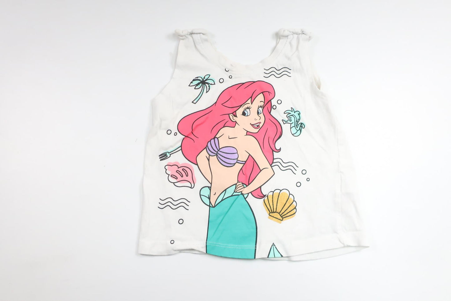 Linned med Lilla Sjöjungfru från Primark - Storlek 104 - Vit