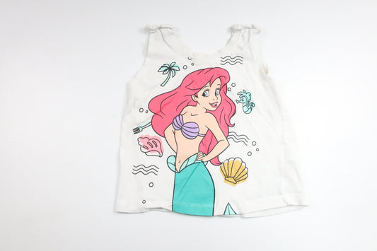 Linned med Lilla Sjöjungfru från Primark - Storlek 104 - Vit
