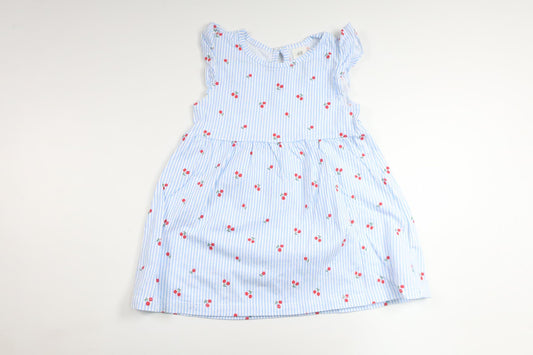 Randig klänning med körsbär från H&M - Storlek 74 - Blå
