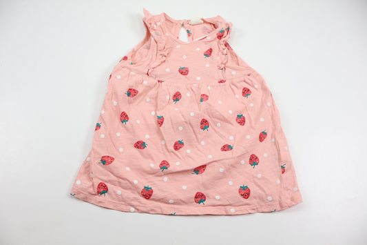 Klänning med jordgubbar från H&M - Storlek 74 - Rosa