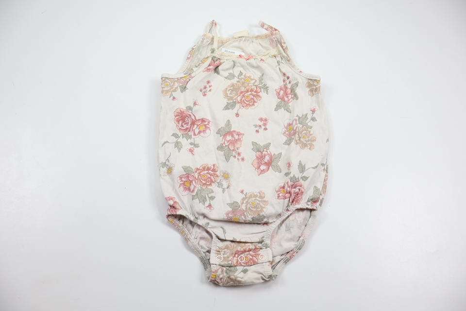 Blommig linnebody från H&M - Storlek 86 - Vit