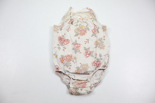 Blommig linnebody från H&M - Storlek 86 - Vit
