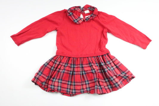 Rutig klänning från H&M - Storlek 86 - Röd