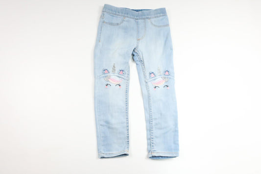 Jeggings med enhörningar från H&M - Storlek 92 - Denim