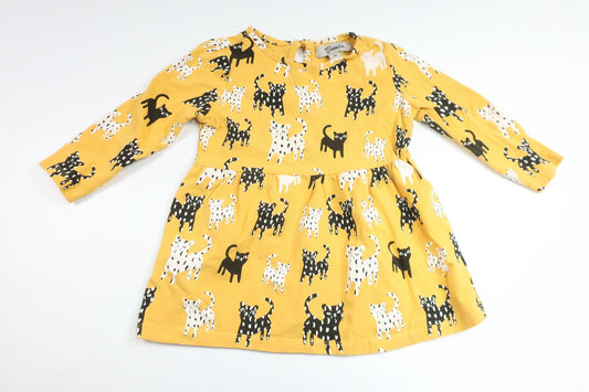 Klänning med katter från Sweetie - Storlek 80 - Gul