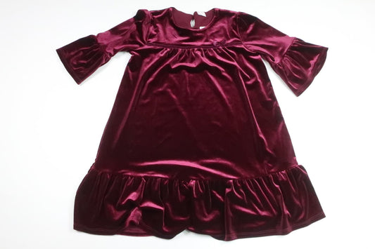 Klänning i velour från Lindex - Storlek 122/128 - Vinröd