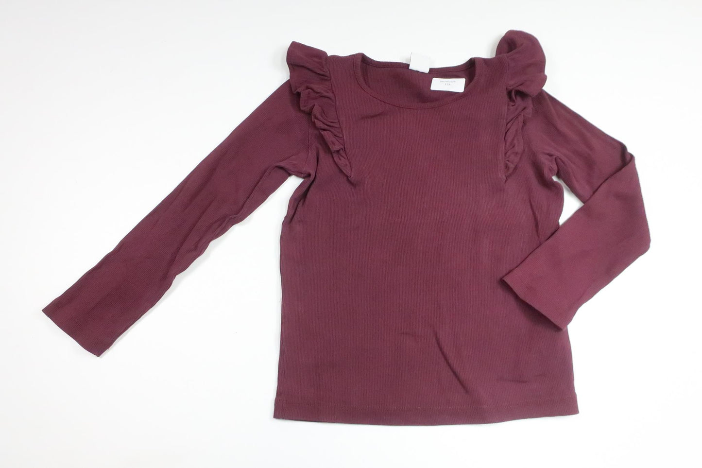Ribbad tröja från Lindex - Storlek 116 - Vinröd