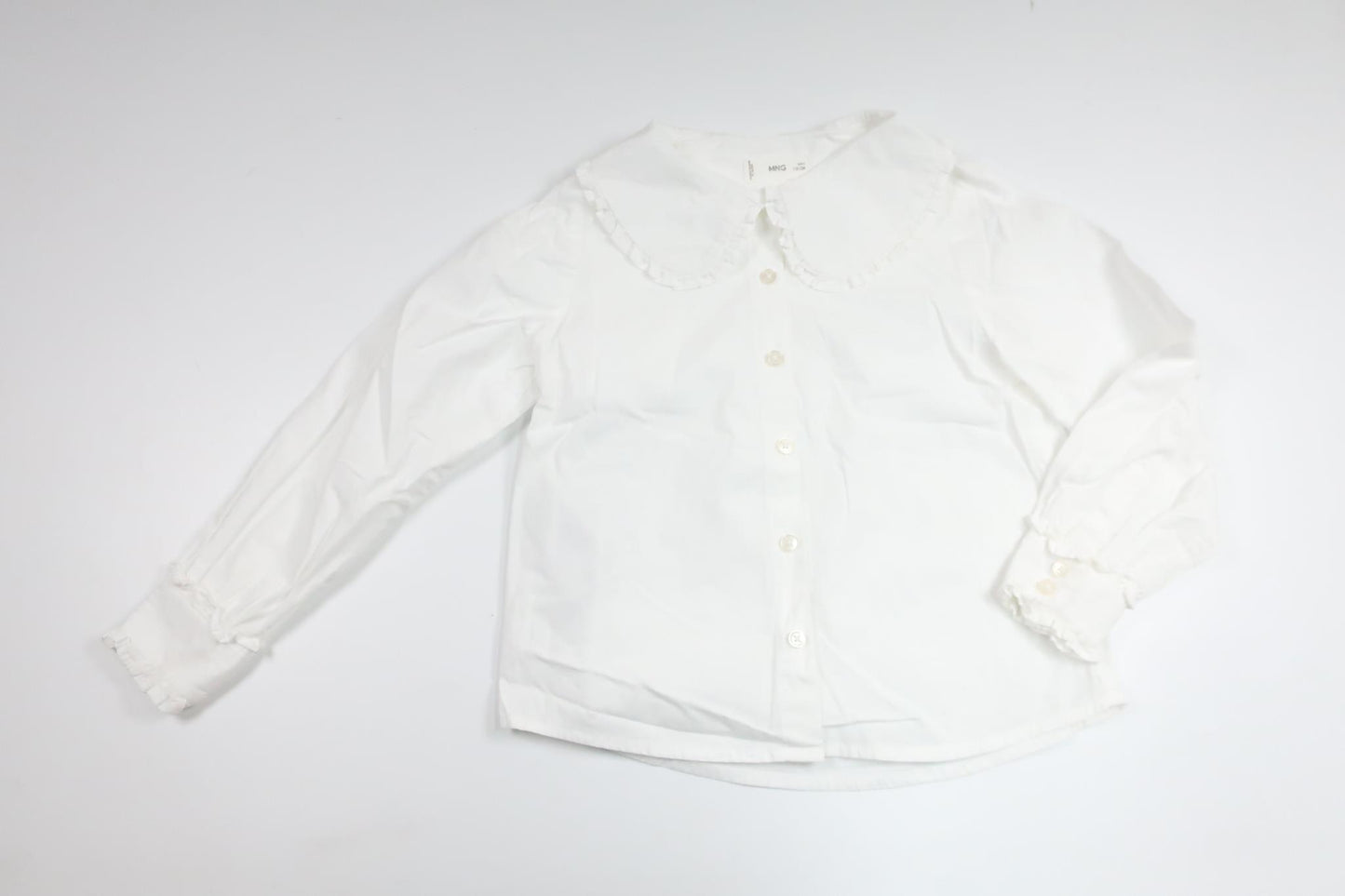 Blus med krage från Mango Kids - Storlek 116 - Vit