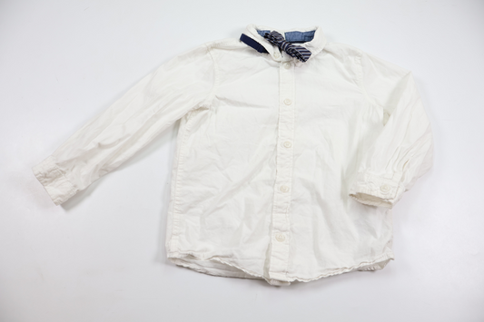 Skjorta med fluga från H&M - Storlek 98 - Vit