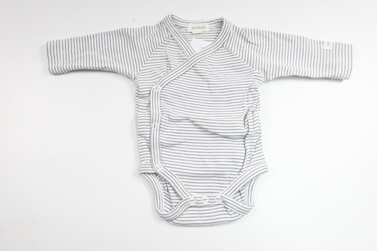 Randig omlottbody från Newbie - Storlek 50 - Vit